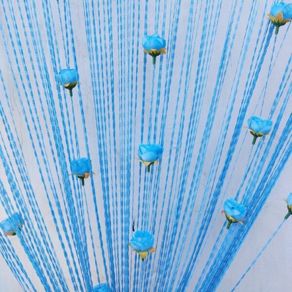 China Imported Door Curtain Rose Blue Flower