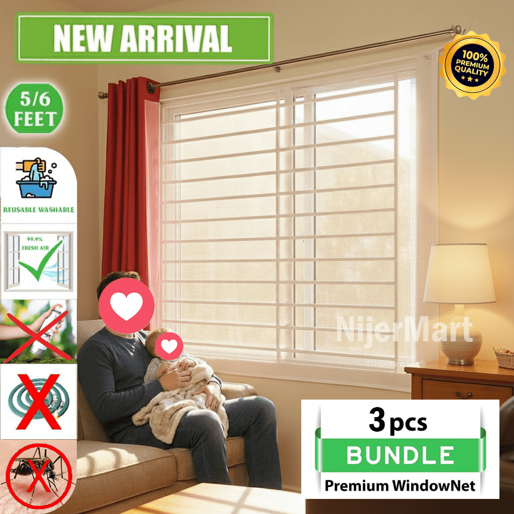 (3pcs) 5/6 Feet Premium Quality Window Anti Mosquito Net